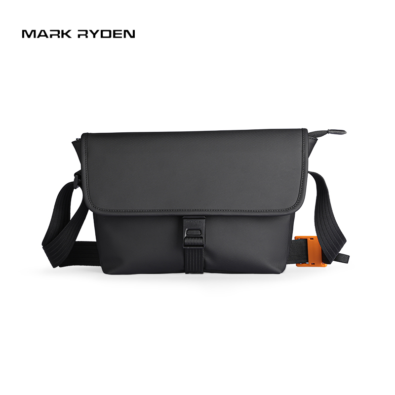 Mark Ryden Bolsa Mensageiro Masculino Bolsa Mensageiro à prova d'água Bolsa Mensageiro Preto Sling Bolsa Casual de Ombro MR-609-L