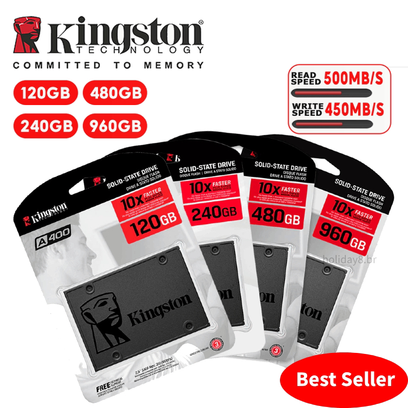 Unidade De Disco Rígido SSD Kingston HDD 2.5 Disko 480GB 1TB Sata Interno Para Laptop