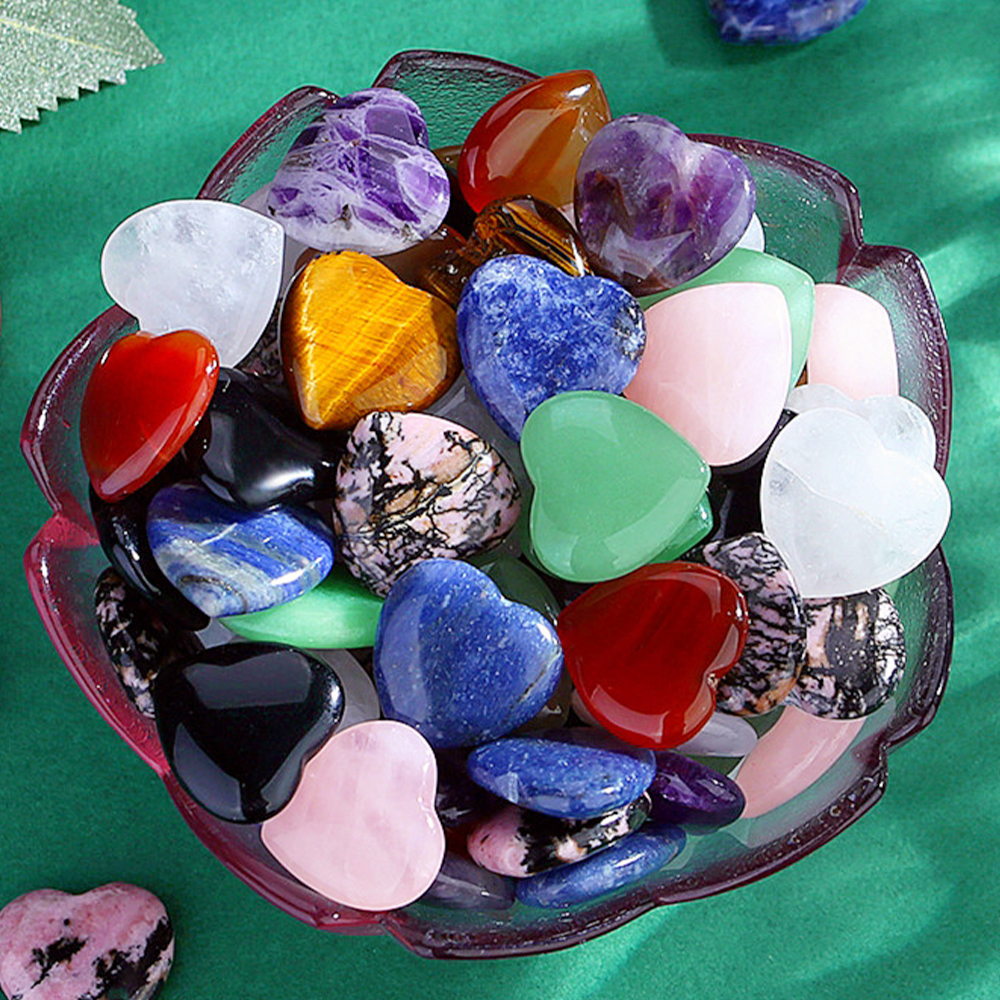 Pedra De Cristal Natural De Formato De Coração Ágata Áspera Para Decoração De Mesa Tratamento Aura Polida De Quartzo