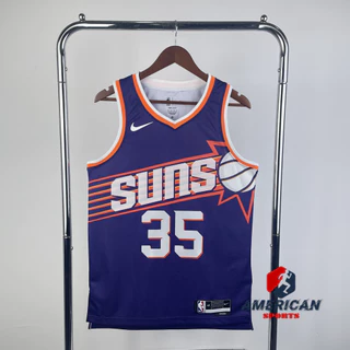 Camisa Masculina NBA Phoenix Suns # 35 Kevin Durant Bordado Roxo 1 De Basquete Devin Booker