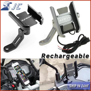 Para YAMAHA NMAX 155 125 V1 V2 2015-2023 Suporte De Telefone Móvel Com Espelho Retrovisor CNC