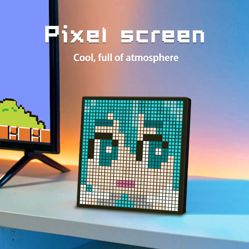 Xnbada Smart APP Control LED Matrix Pixel Display Screen Programável Luz Nocturna De Faça-Você-Mesmo Texto Padrão De Jogo Quarto Decoração De Casa