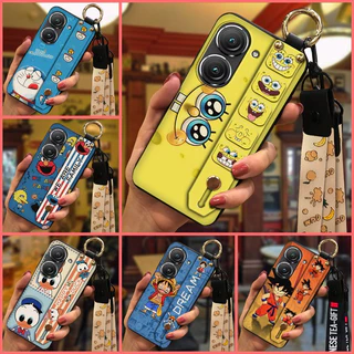 Para ASUS Zenfone 9/10 Animal Pattern Soft TPU Caixa De Telefone Celular Anti-Queda Com Alça De Pulso E Cordão Mulheres Homens