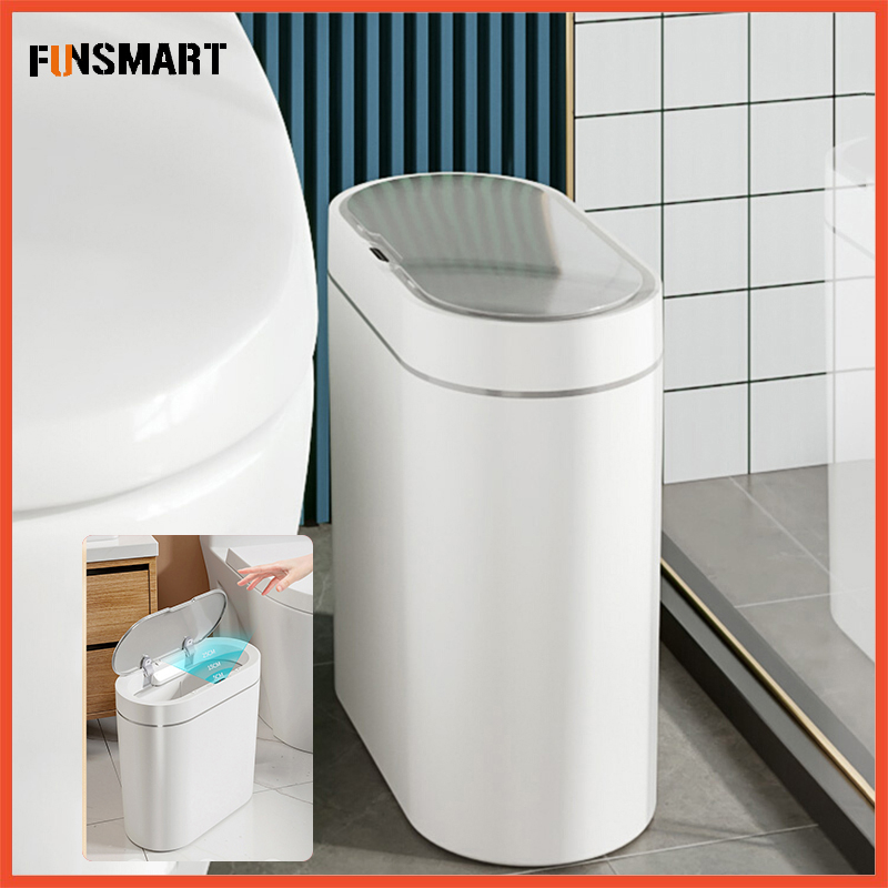 Lixeira Com Sensor Inteligente De Cozinha Doméstica Lata De Lixo Automática Para Banheiro Do Quarto À Prova D'água Tampa