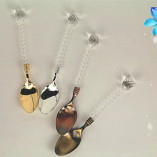 Dwbr 3 * Crystal Handle Pequeno Colher De Café De Açúcar Chá Sobremesa Talheres Utensílios De Cozinha Diário