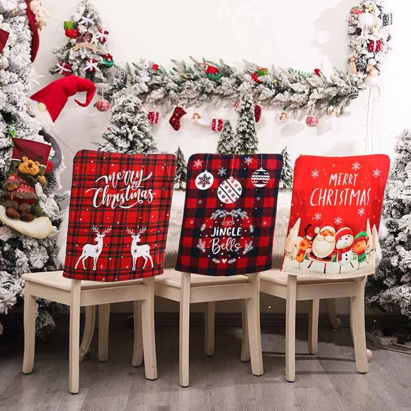 51 * 49cm Cobertura De Cadeira De Natal Papai Noel Decorações Para Casa 2024