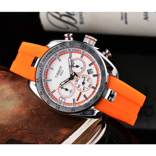 2024 Chronograph Series Tisso Relógio Masculino De Quartzo Multifuncional Seis Mãos Todos Os Trabalhos De Discagem Correia De Borracha De Moda PRS330