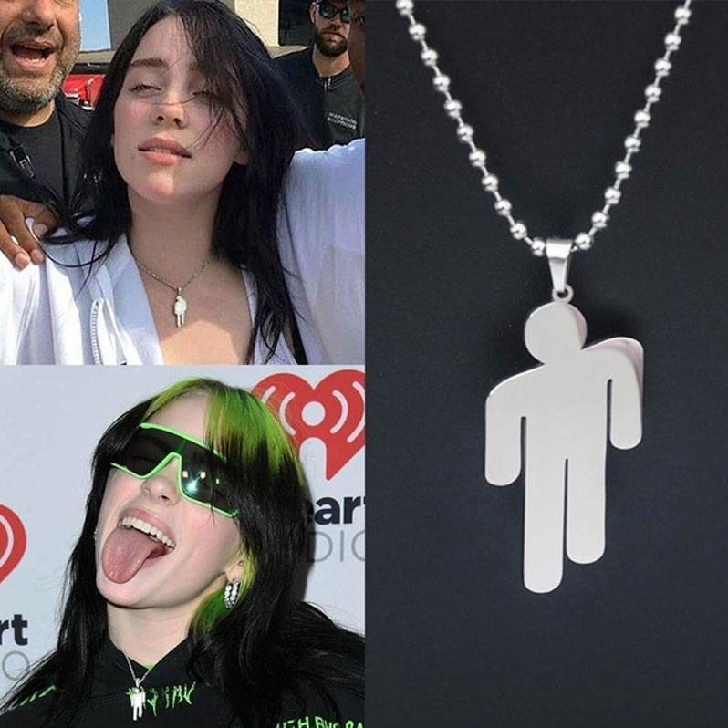 Colar Billie Eilish Mesmo Estilo Blohsh Pingente De Cabeça Americano ...
