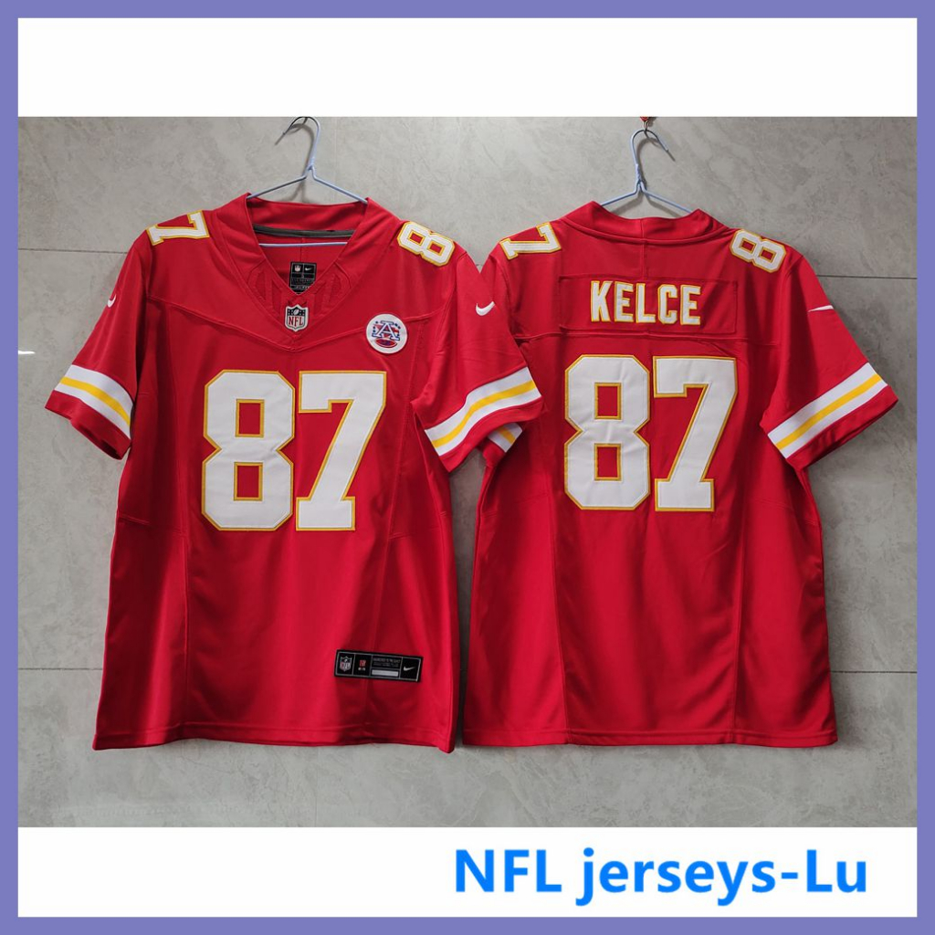Camiseta Kansas City Chiefs Travis Kelce #87 Vermelho Masculino Camisa de Futebol Americano 2023NFL Jersey