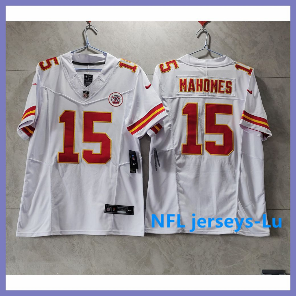 Camiseta NFL 2024 Nova 3ª Geração Kansas City Chiefs Patrick Mahomes #15 branco Camisa de Futebol Americano Jersey 2023NFL jerseys