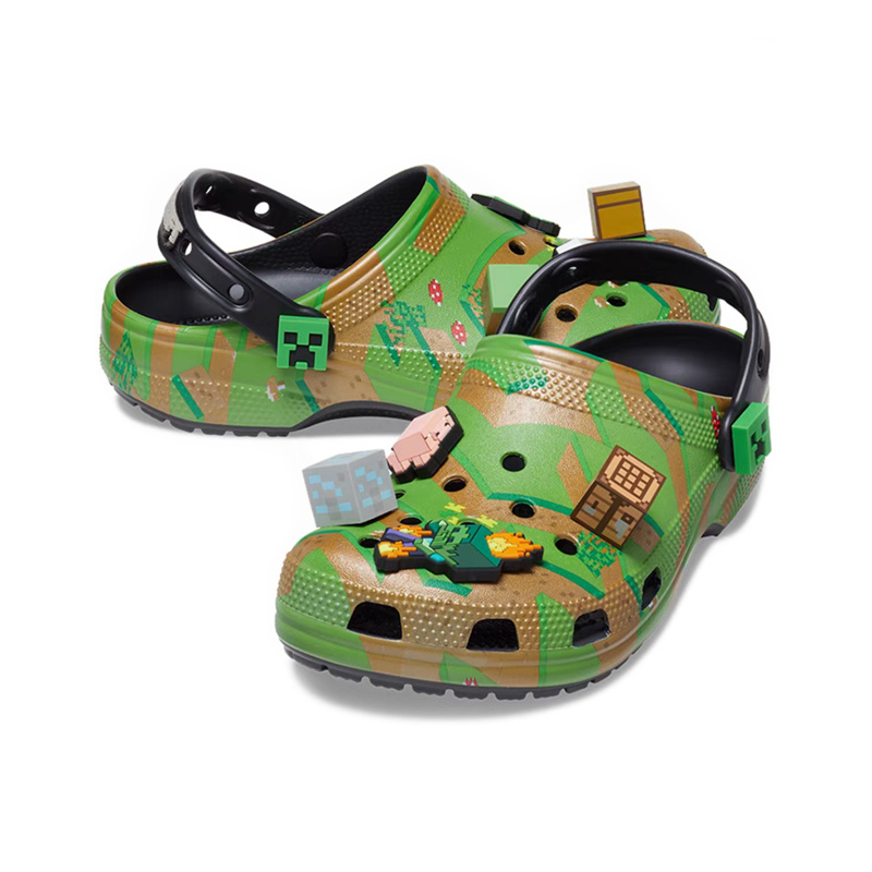 Crocs Novas Sandálias Infantis Chinelos De Praia Ao Ar Livre Minecraft Clog 208473