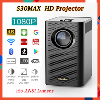 S30 Max 4K 1080P Projetor Android 10 9000 Lumens 1920x1080P Vídeo Home Theater LED MINI