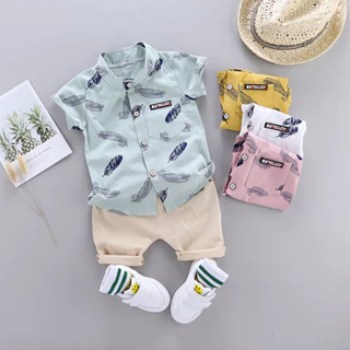 Conjunto De Duas Peças De Calções De Moda Infantil Impressos top + casual