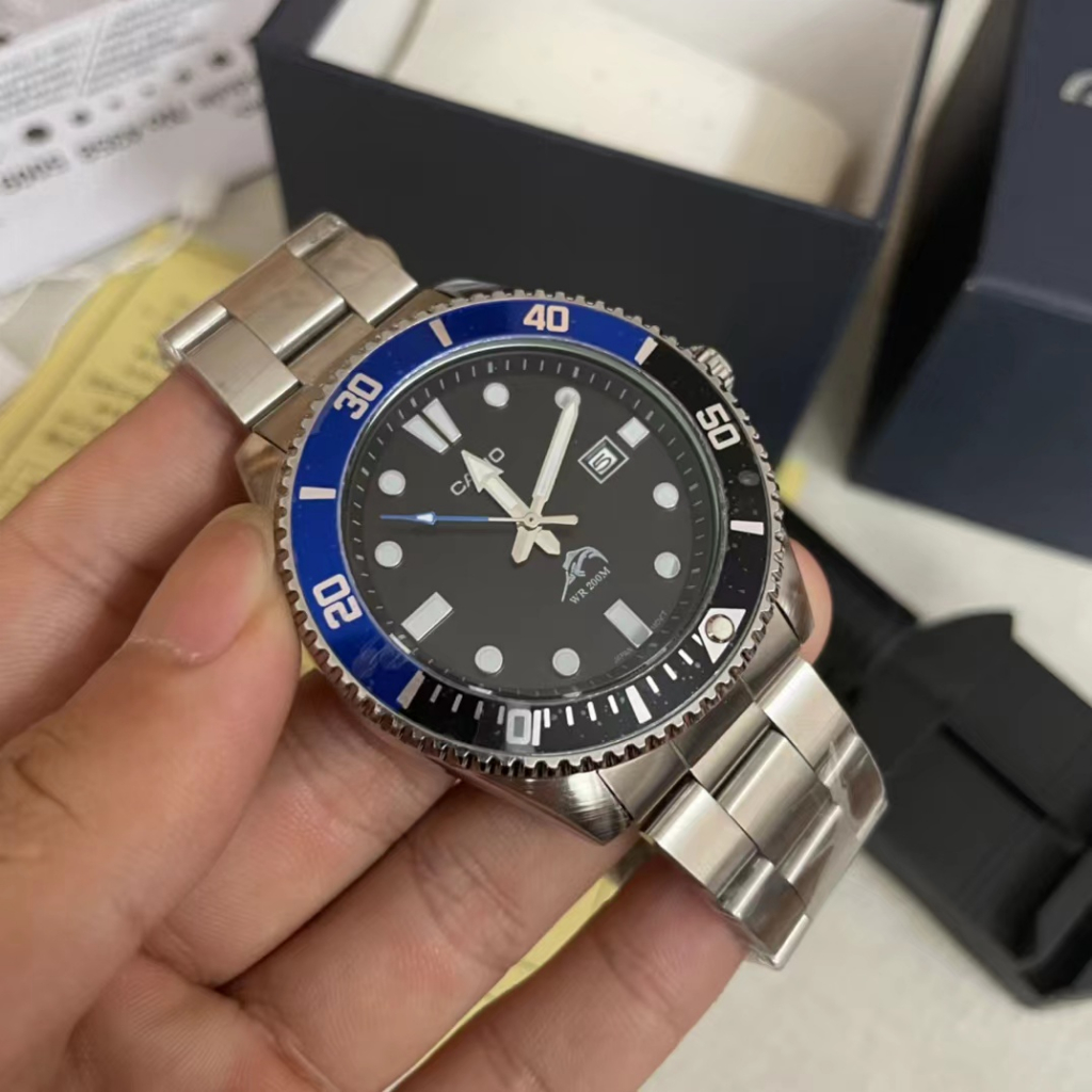 Novo Relógio Casio Watch Swordfish Water Ghost Series Bill Gates Same Night Glow Ocean Quartz Steel Band Edition Masculino MDV-106