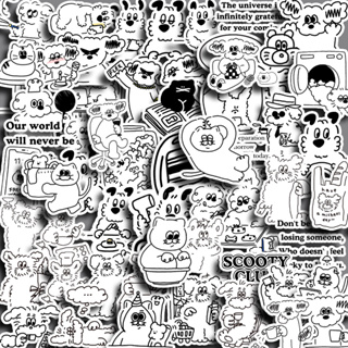 70 Folhas Autocolantes Pretos Brancos Autocolantes Manual do Cachorro Autocolantes de Cartoon Autocolantes Fofinhos de Animais Autocolantes de Laptop