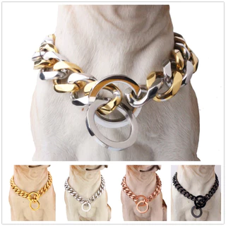Coleira De Aço Inoxidável De Alta Qualidade Corrente Gold Designer De Luxo P De Treinamento Durável Para Cães Grandes Doberman Pitbull Rottweiler