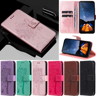 Caixa De Luxo Para Samsung Galaxy A51 A71 A10 A20 A30 A50 A70 A10S A20S A30S A50S A70S M10 Retro Cat Tree Carteira De Cartão Com Ranhura De Couro Macio Flip Skin Protect Stand Cover