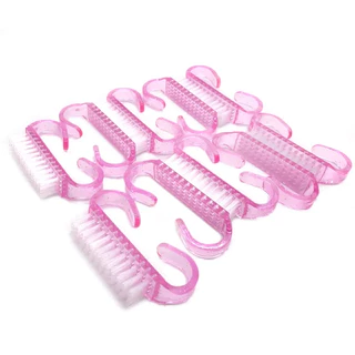 50pcs Escovas Acrílicas Rosa De Pó De Unhas Escova Limpa Manicure Professional Nailart Scrubbing Tools