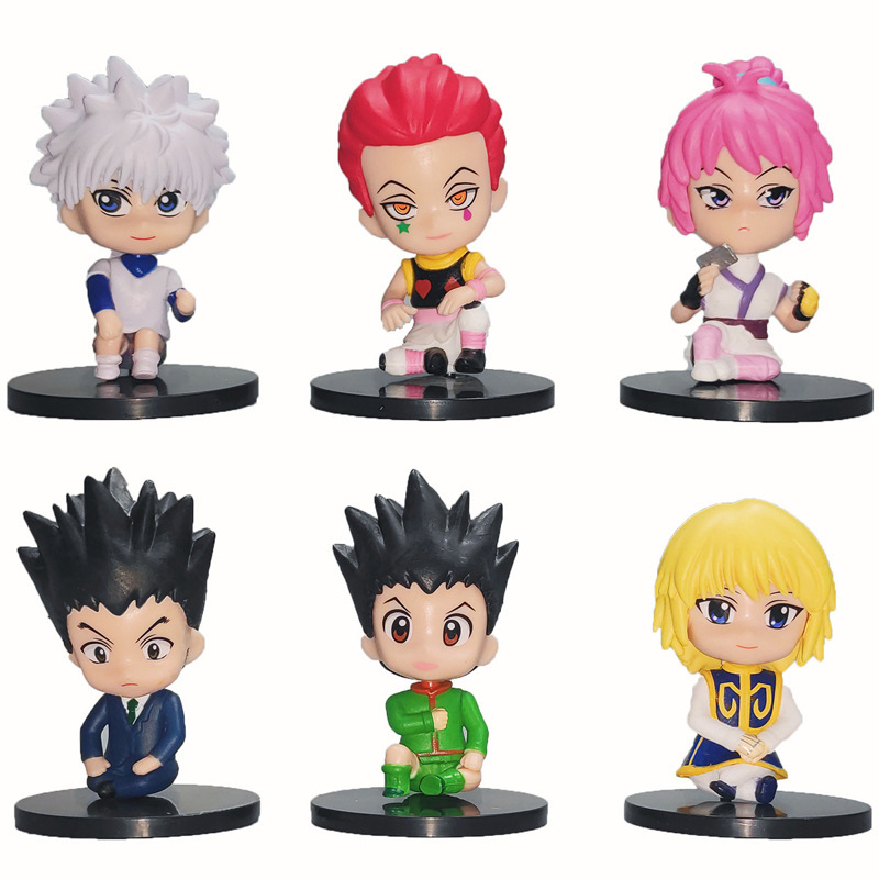 6Pcs/Set 8-10cm Anime Hunter × Figura Gon Freecss Killua Zoldyck