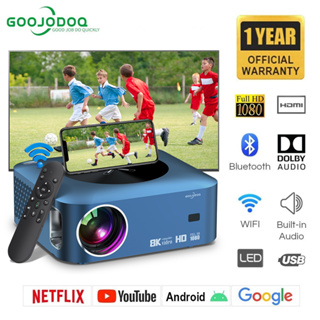 GOOJODOQ Projetor Wifi 8k Full HD 1080p 12000 LM Suporte Sincronização De Tela De Smartphone Android