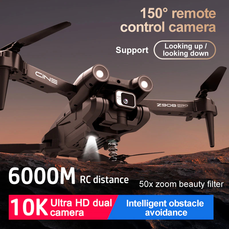 Drone 4K HD Camera Aircraft Cross-Border Controle Remoto Aircraft Drone-Trajetória Voo Longa Resistência Ajuste de velocidade Uma Chave Iniciar Altitude Segure Modo Headless Quadcopter Presente