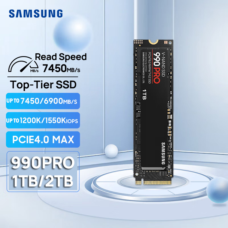 SAMSUNG 990 PRO SSD 1TB 2TB PCIE 4.0 M . 2 Disco Rígido Interno De Estado Sólido Velocidade Mais Rápida Para Controle De Calor De Jogos Armazenamento Direto