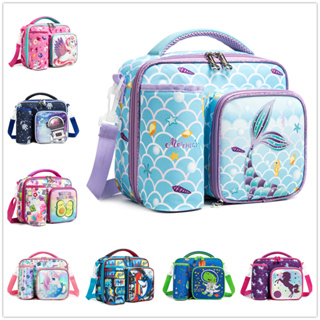 Lancheira Para Crianças Com Porta-Garrafas , 3 Compartimentos Meninas Isolamento Térmico Tote Lanches De Viagem Escolar , Unicórnio