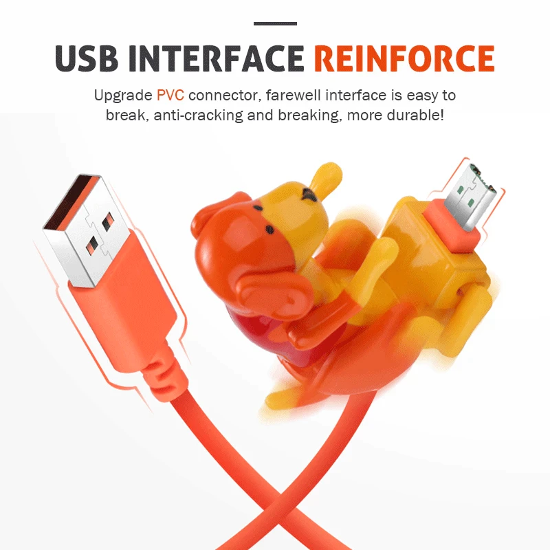 Cabo USB Funny Dog em formato de cachorro para celular miniatura 2