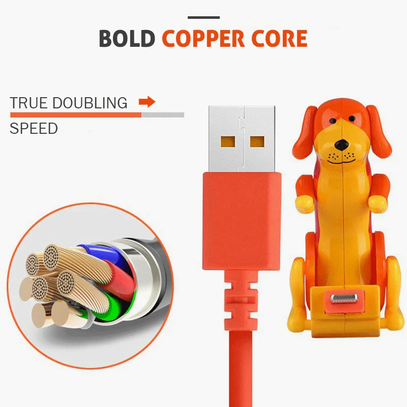 Cabo USB Funny Dog em formato de cachorro para celular miniatura 5