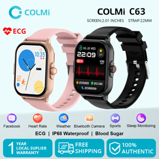 COLMI C63 ECG Smartwatch Relógio Inteligente De Açúcar No Sangue IP68 Glicose À Prova D