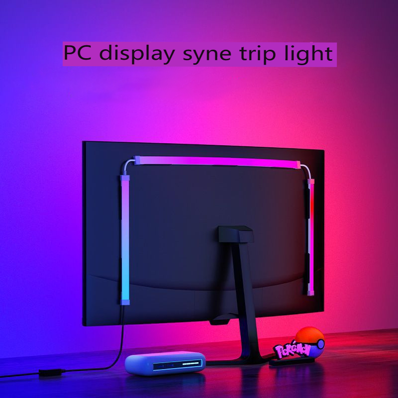 Fita De Luz De Sincronização De Tela De Computador RGB De Imersão , USB 5V Dream Color PC Backlight Pickup Light Para Sala De Jogos