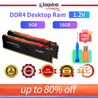 【 24H Navio COD 】 Original Kingston Hyperx Fury RGB Desktop PC4 RAM DDR4 8/16GB DIMM 2666 3200MHz Memória De Jogo 1.2V 288 Pinos