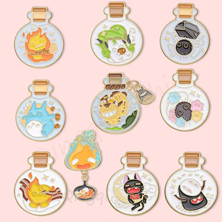 Desenho Animado Totoro Lúcifer Esmalte Pins Broches Fofo Garrafa Broche Lapela Pin Badges Anime Filme Jóias Presentes Para Amigos Fãs Infantis