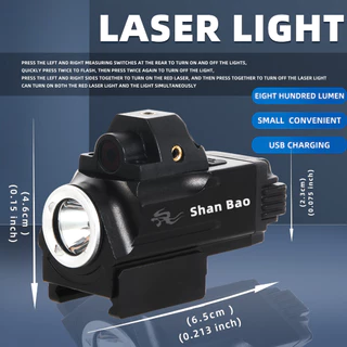 Shan bao Lanterna laser vermelha de liga de alumínio de 800 lúmens adequada para luzes de trilho de 20 mm