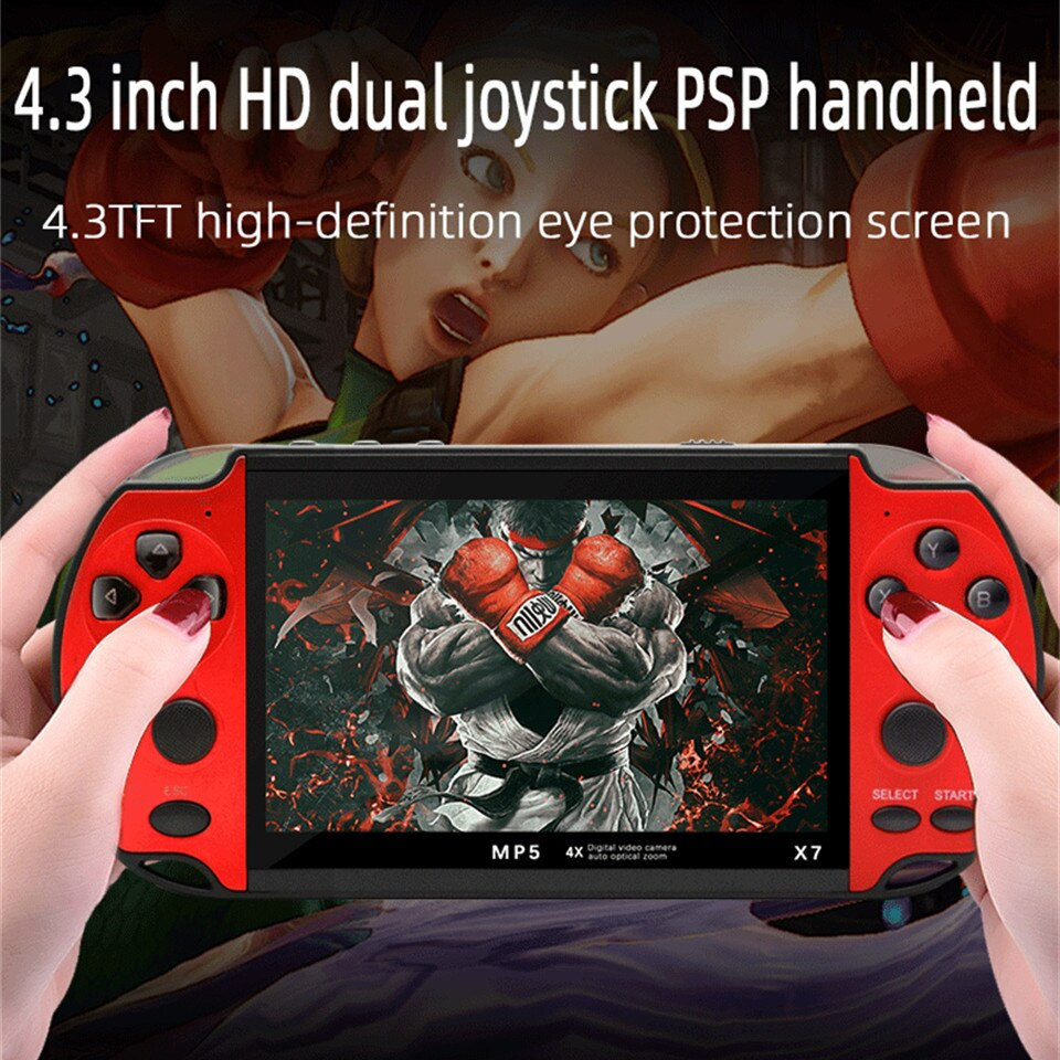 X7 plus 5 1 Polegada versão dupla console de jogos portátil tela de alta  definição portátil áudio e vídeo player 10000 + jogo