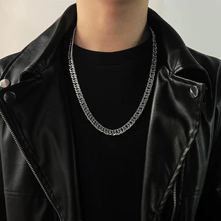 Moda Prata Punk Titânio Aço Colar De Corrente Cubano Barra De Verão Hip Hop Clavicle Chain No Fade Jewelry Acessórios