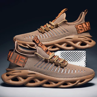 Sapatos Masculinos Absorção De Choque Lâmina Luminosa Casual Esportes Moda Novo Estilo Primavera Verão Versão Coreana De Malha Respirável