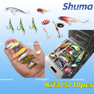 shuma kit de isca artificial 10pcs isca artificial para tucunaré isca artificial para traira kit iscas artificiais pesca meia agua superficie