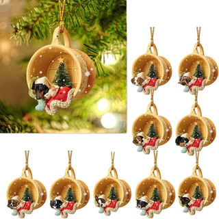 Pingente De Natal Acrílico Dachshund Ornamento Doméstico