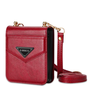 Estojo Para Samsung Galaxy Z FLIP 5 3 4 FLIP3 FLIP4 flip5 Telefone Dermatoglifia Padrão De Capa Traseira Com Bolsa De Cartão