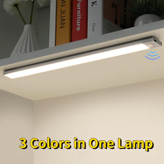 Luz LED Sob Gabinete USB Tipo C Sensor De Movimento Ultra-Fina Para Armário De Cozinha Iluminação Interior Do Roupeiro Quarto