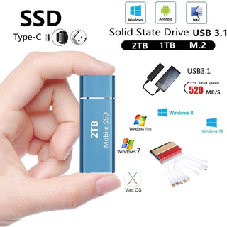 Mini SSD Portátil 60TB 2TB 128TB Unidade Externa De Estado Sólido USB3.1 TYPE-C Interface Laptop/Windows/Mac Disco Rígido De Alta Velocidade