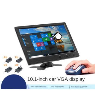 Monitor De Segurança De Entrada De Vídeo De 10,1 " LCD HD Mini TV & Computador Tela Colorida De 2 Canais Com Alto-Falante VGA