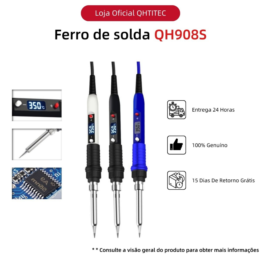 2023 Novo Ferro de solda eletrônico de temperatura ajustável JCD 1 segundo de aquecimento rápido 3 cores para escolher