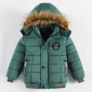 Kids jacket cheap with fur hood