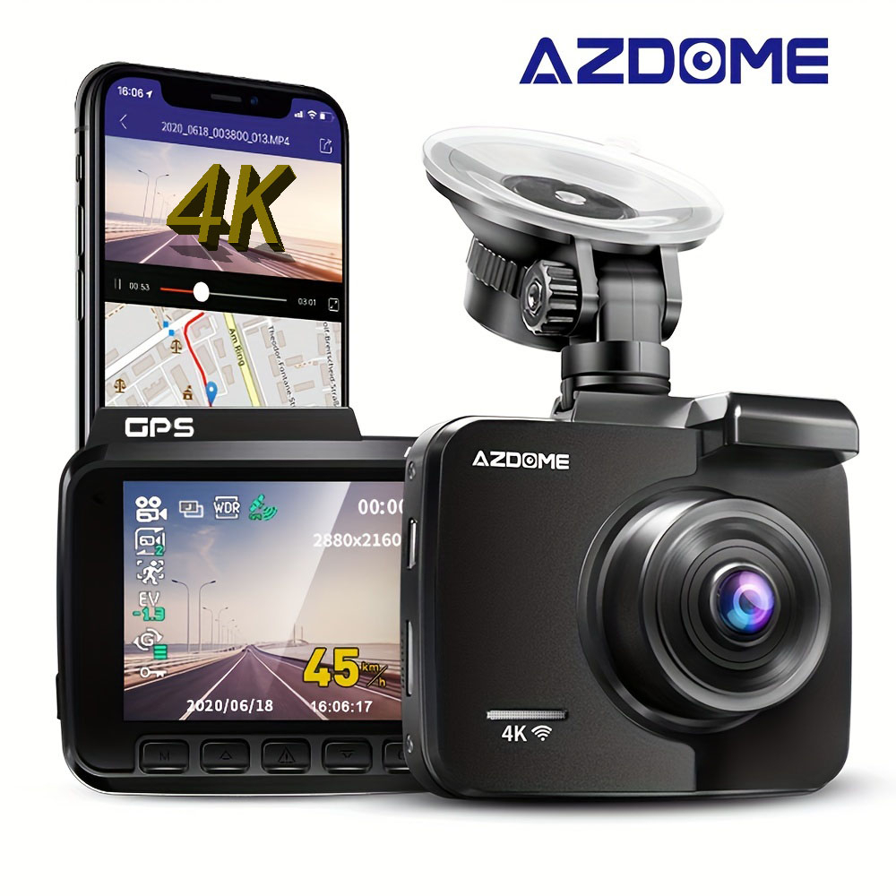 AZDOME GS63H 4K Dash Cam , GPS WiFi , UHD 2160P , 2.4 " LCD 170 Graus Wide Angle , Visão Noturna , Gravação De Loop , Monitor De Estacionamento , Gravador De Vídeo Para Carro WDR