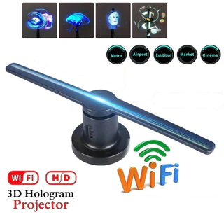 [Ready] 224 contas de lâmpada olho nu 3D led wi-fi projetor holográfico exibição ventilador holograma publicidade player 16g memória [J/3]