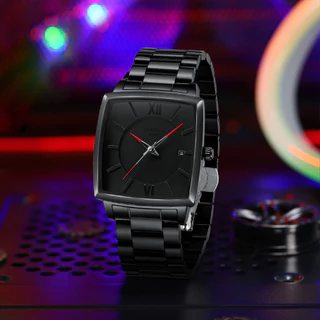Relógio De Quartzo NIBOSI Luxury Men's Square 30M À Prova D'água Em Aço Inoxidável