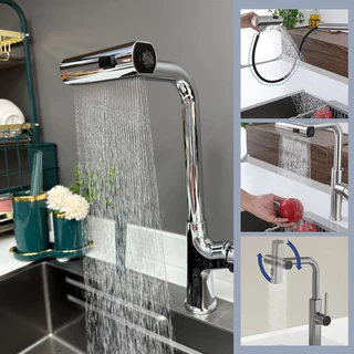 3 Modos Torneira De Cozinha Cascata De Água ​ Extensão Giratória De Braço Robótico Universal Aerador Bocal De Pia Bubbler