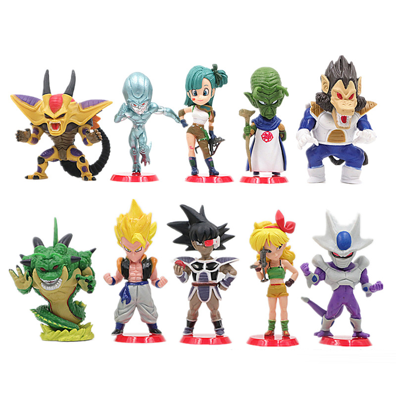 6pcs Anime Dragon Ball Super Saiyajin Filho Goku Vegito Gogeta Ornamento  Boneca Figura 3